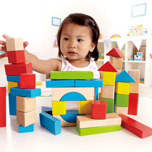 幼教家 德國Hape愛傑卡 彩色創意積木組(50塊) 木製玩具