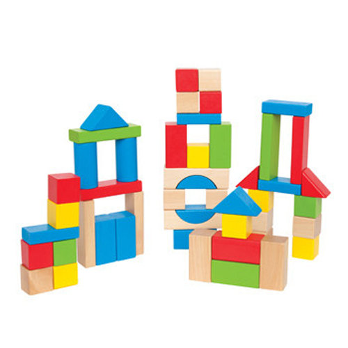 幼教家 德國Hape愛傑卡 彩色創意積木組(50塊) 木製玩具